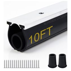 BOWSEN Heavy-Duty U+O Ring Universal Garage Door Bottom Seals Weatherstrip Weather Stripping Rubber with Aluminum Track Retainer Kit, Black (10 FT, 1-