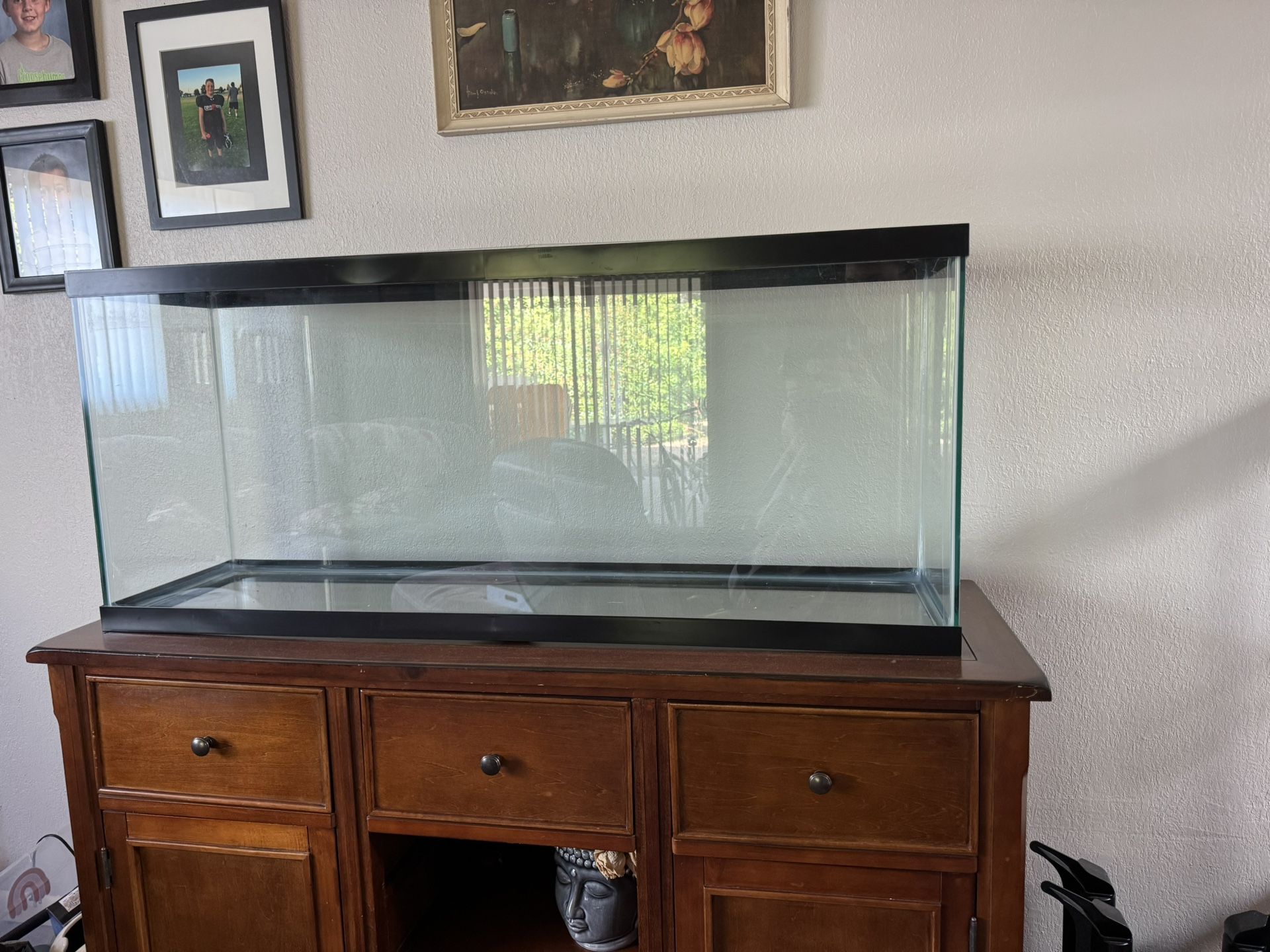 55 Gallon Fish Tank With Custom Lid & credenza