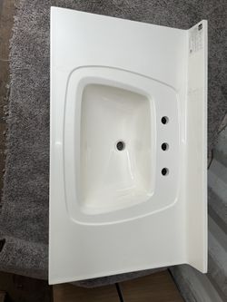 New marble Bertch bathroom sink vanity top 37”w 22”d 11”h new in the box