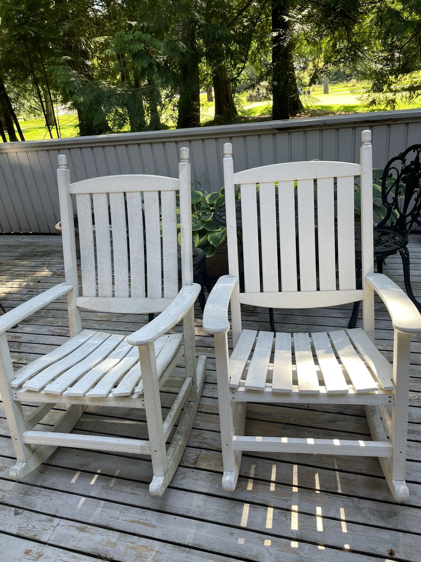 White Recycled Plastic Outdoor Rocking Chair