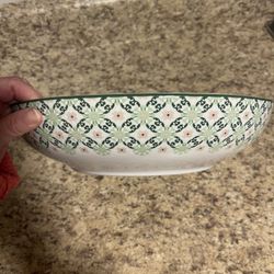 Large Vintage Floral Design Bowl