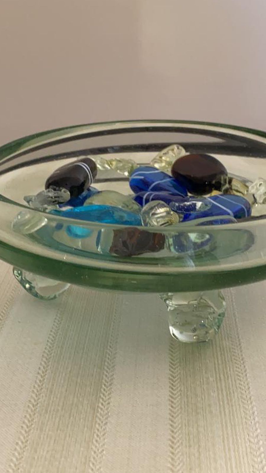 6.5’ pedals dish with glass candies - $7