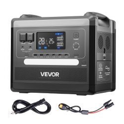 Portable Power Station, 2400W 2160Wh Power Station Solar Generator with 10 Output Ports & Adjustable Input Power, Expandable LiFePO4 Battery Backup fo