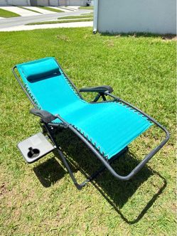 Selling a lounge chair with a tray.