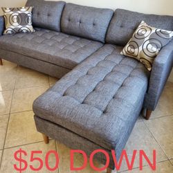 (Finance & Free Delivery) Grey Compact Sectional