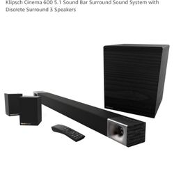 Klipsch Cinema 600 W/bass Sub And 2 Satellite Speakers 5.1