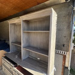 Four Drawer File Cabinet With Two Book Cases