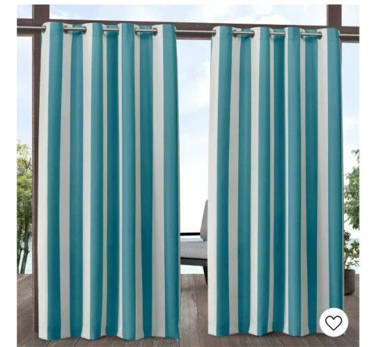 Canopy Striped Grommet Top Light Filtering Window Curtain Panels - Exclusive Home

