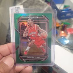 Stephen Curry Green Silver Prizm Draft Pick Rookie Basketball Card 