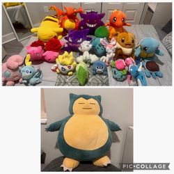 🎮 HUGE POKÉMON PLUSH LOT – 20+ Plushies Including Giant Snorlax! 🎮