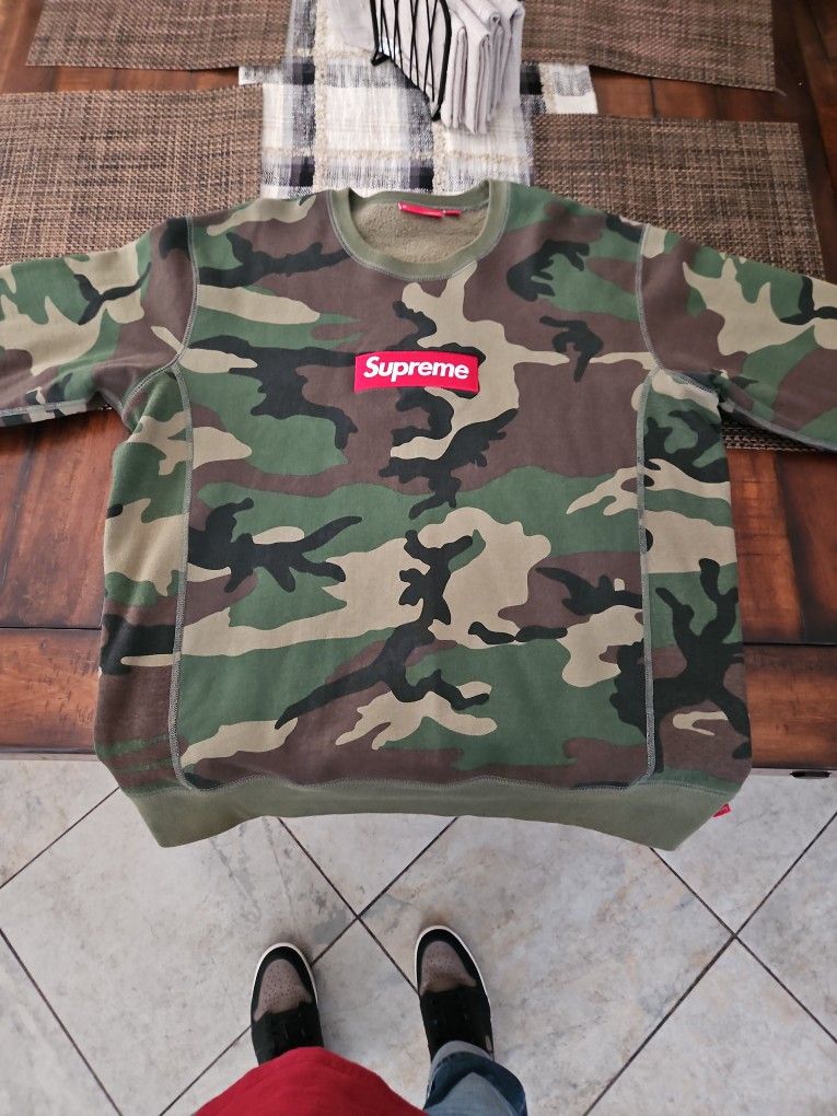 Supreme Box Logo FW15 Camo Crewneck Sz Xl 