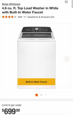 Whirlpool 4.6 cu. ft. Top Load Washer in White with Built-In Water Faucet