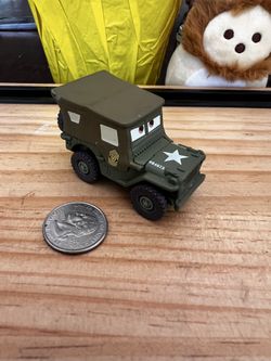 DISNEY PIXAR CARS - SARGE , GREEN JEEP , DIECAST , LIKR NEW