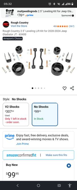 New Rough Country Jeep Gladiator 2.5" Leveling Kit - No Shocks