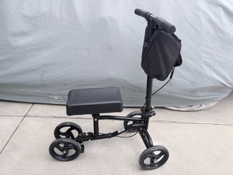 Black Knee Scooter Walker with Storage Bag