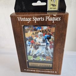 Authenic Collectable Troy Aikman Vintage Sport Plaque 