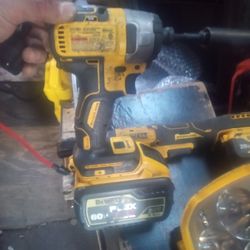 DeWalt Set Impact Drill , Flashlight, 1/2inch Impact Wrench And Drill 