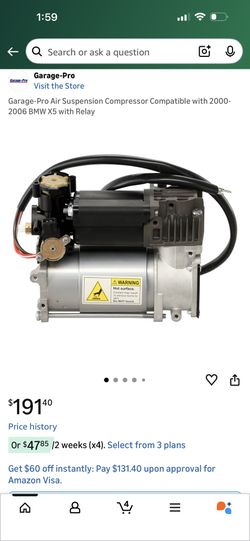 Garage-Pro Air Suspension Compressor Compatible with 2000-2006 BMW X5 with Relay