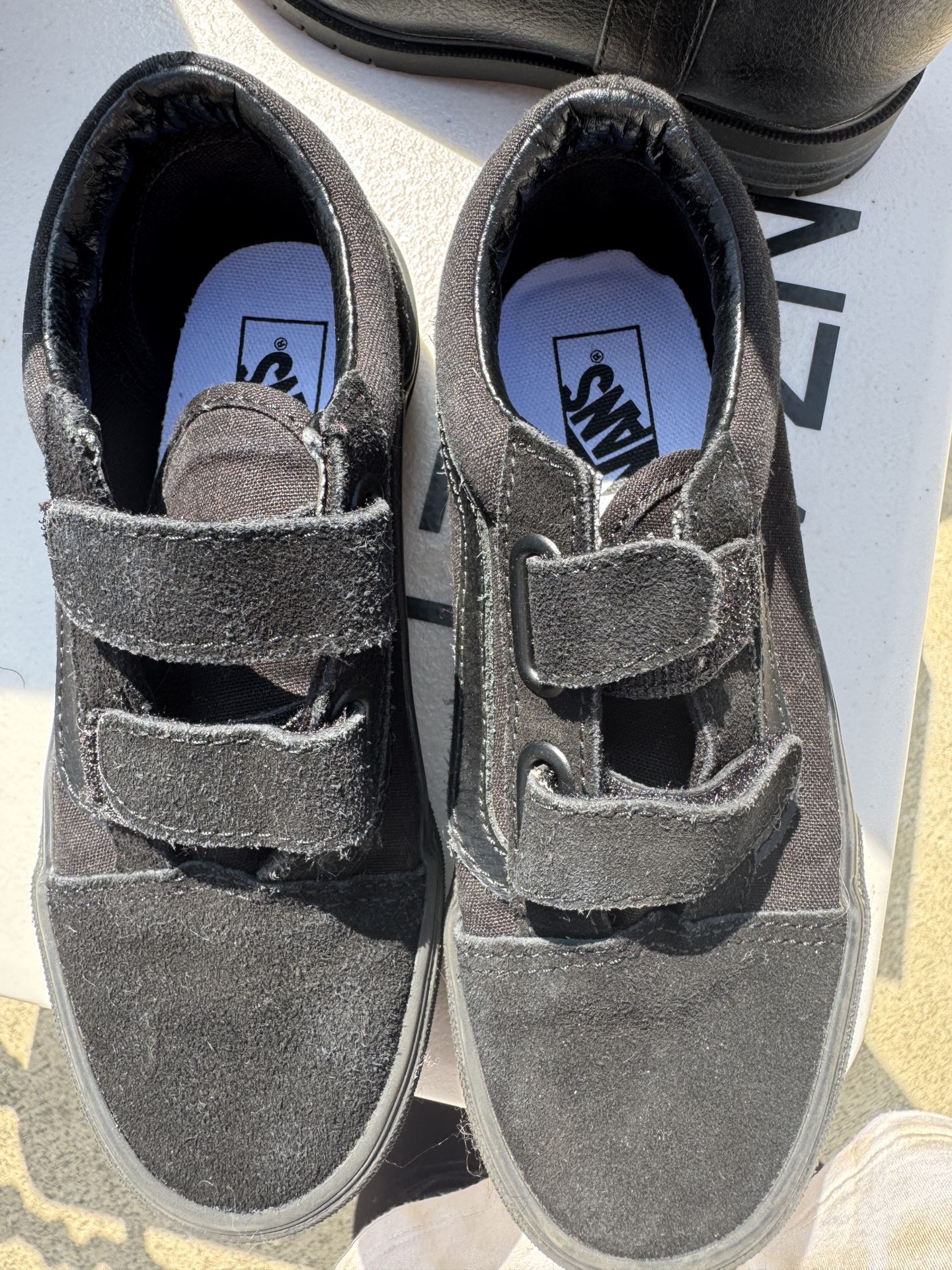 Used Boys Black Vans Size 1