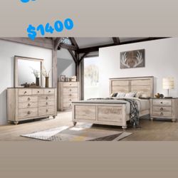 Brand New Walnut Five Piece Bedroom Set 