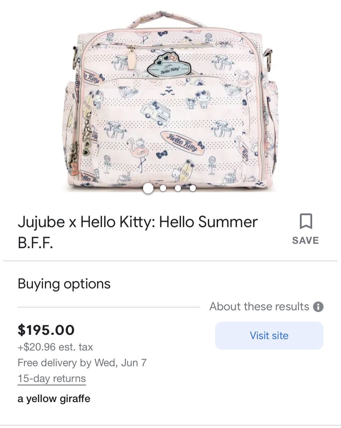 Jujube x Hello Kitty Diaper Bag