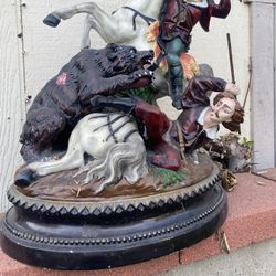 Saint George And The Bear Religión Statue