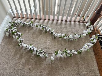 Artificial Garland w/white flowers (2 available, $15 each) NWOT