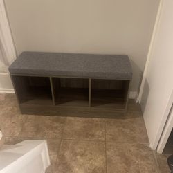 Padded bench w/3 storage openings
