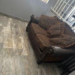 Two Sofas And One Loveseat With Two  Coffee Table and big table