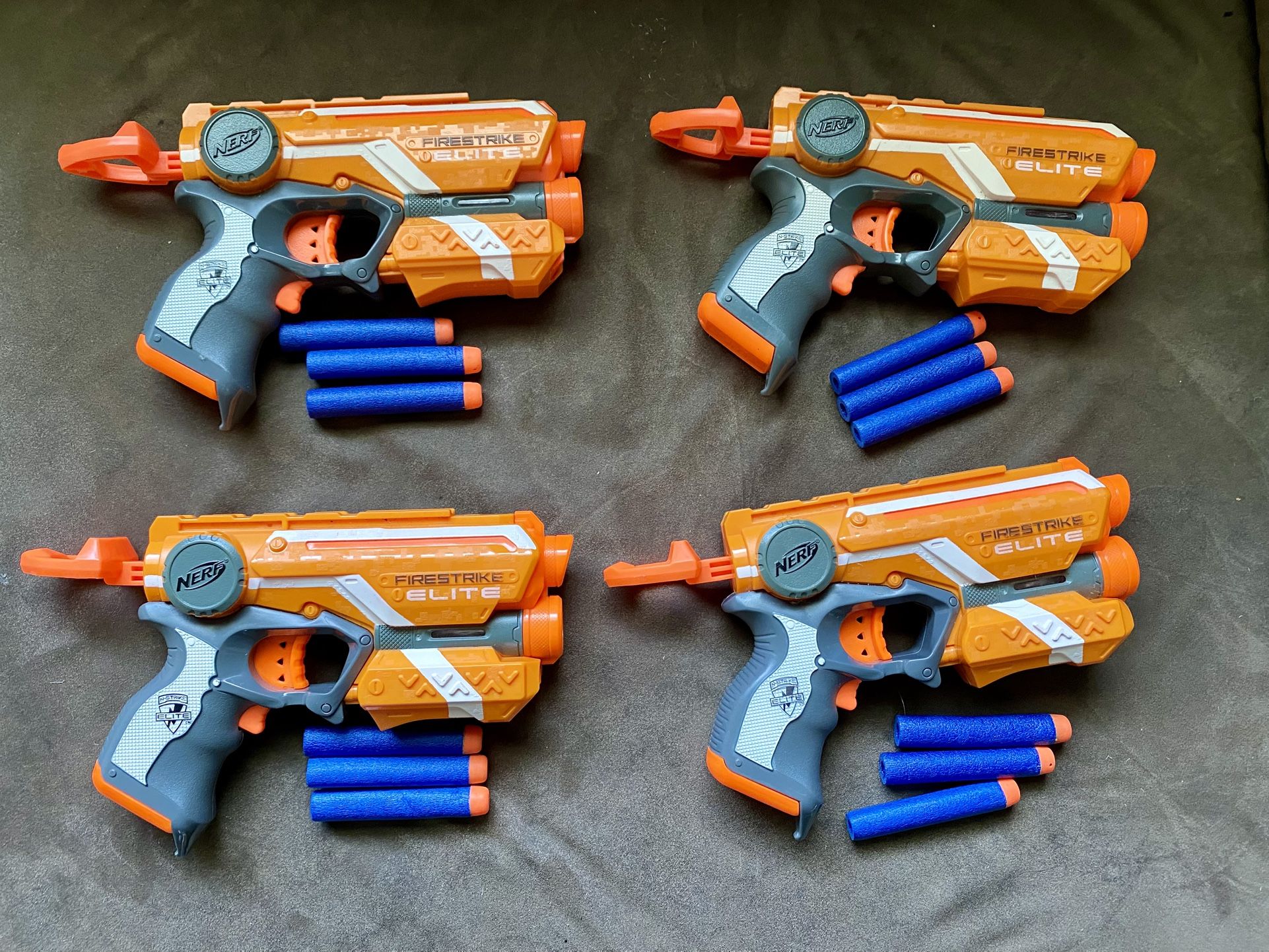 2011 Hasbro Nerf N-Strike Firestrike Elite Blaster Set Lot Of 4 w/ Darts