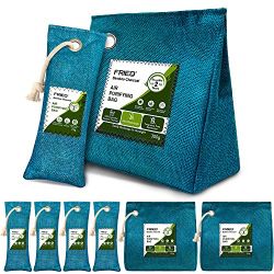 FRIEQ 6 Pack 100% Activated Bamboo Charcoal Air Purifying Bag | Lasts 365+ Days