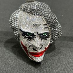 NEW Joker Head Moissanite Pendant 11.15ctw VVS D color Sterling Silver 925