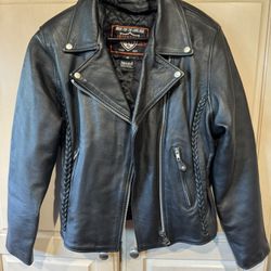 Interstate leather motorcycle jacket women’s size medium