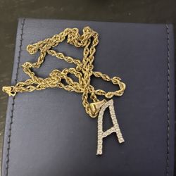 Diamond 14K Yellow Gold Letter “A” pendant!