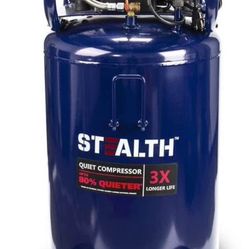 Stealth 20 Gallon Ultra Quiet Air Compressor, 1.8 HP Oil-Free Peak 150 PSI 68 Decibel, 5.5 CFM