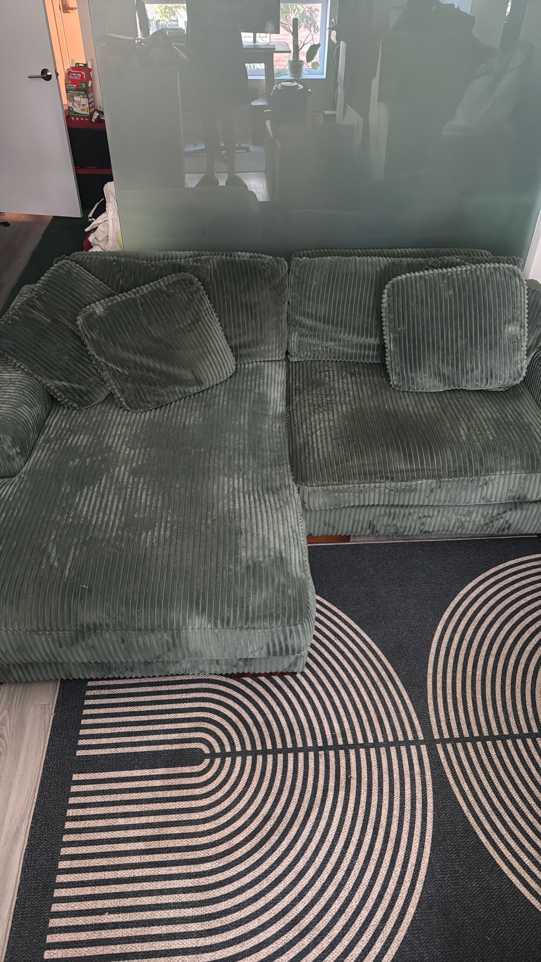 Green Corduroy Couch