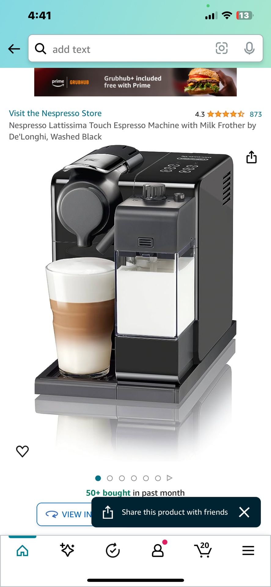 Nespresso Lattissima Touch Original Espresso Machine with Milk
