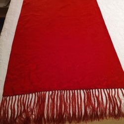 Red Scarf Asian Design 80inches X 24 Inches Very Elegant 