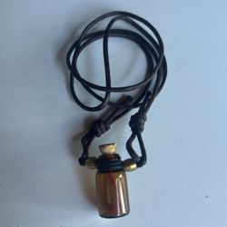 Tiny bottle necklace with red coral chips