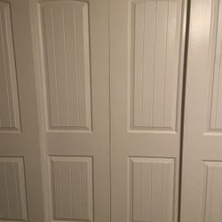 2-28x79 & 2-24x79 Hollow Core Raise Panel, Sliding Wardrobe Doors