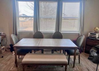 Dining Table- set 4 Chairs and Bench