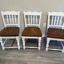 Solid wood chairs.