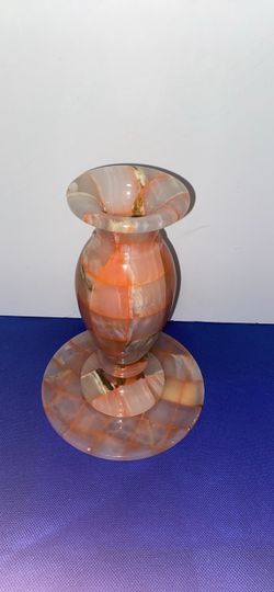 Onyx Stone Vase with Round Base
