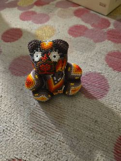 Huichol Beaded Bear Figurine