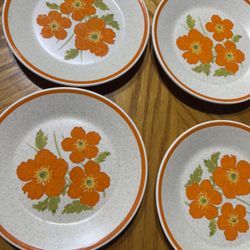 Vintage Lenox Temper-Ware “Fire Flower” Plates (Set of 4)