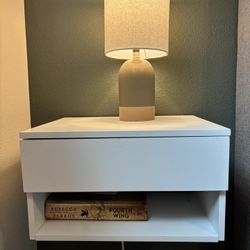 2 White Floating Nightstands 