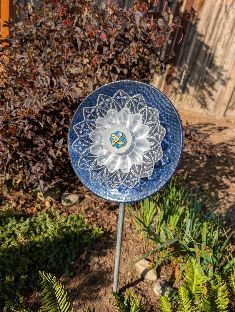 Glass Flower Yard Art