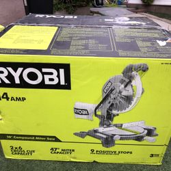 RYOBI 14 Amp Corded 10 in. Compound Miter Saw with LED Cutline Indicator $100 