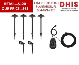 Hampton Bay Low Voltage LED Spotlight Kit with 2-Spotlights, 4-Path Lights, Transformer, Cable