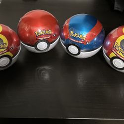 Pokeball Tins Set Of 4 Factory Sealed